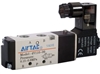 4V11006BT...4V100 AIRTAC Single Solenoid Valve, 5/2 way, spring return, 1/8' port, 24VDC