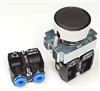 BA2-A-2...BLACK FLUSH PUSH BUTTON, 1 PC NON-PASSING VALVE, <b>5/32" TUBE OD PUSH-IN FITTING </b>