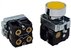 BA5-E-1...YELLOW FLUSH PUSH BUTTON, 1 PC NON-PASSING VALVE & 1 PC PASSING VALVE, <B>10-32 FEMALE THREADED FITTING</B>