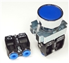 BA6-A-2...BLUE FLUSH PUSH BUTTON, 1 PC NON-PASSING VALVE, <b>5/32" TUBE OD PUSH-IN FITTING </b>