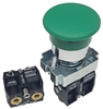 BC3-A-1...GREEN SPRING RETURN MUSHROOM HEAD PUSH BUTTON, 1 PC NON-PASSING VALVE, <B>10-32 NPTF FITTING</B>