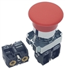 BC4-A-1..RED SPRING RETURN MUSHROOM HEAD PUSH BUTTON, 1 PC NON-PASSING VALVE, <B>10-32 FEMALE THREADED FITTING</B>