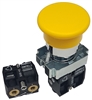 BC5-A-1..YELLOW SPRING RETURN MUSHROOM HEAD PUSH BUTTON, 1 PC NON-PASSING VALVE, <B>10-32 FEMALE THREADED FITTING</B>