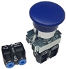 BC6-A-2...BLUE SPRING RETURN MUSHROOM HEAD PUSH BUTTON, 1 PC NON-PASSING VALVE, <B>5/32" OD PUSH IN FITTING</B>