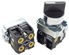 BDR3-C-1....3 POSITION SELECTOR SWITCH, <b><span style="color: rgb(149, 55, 52);">SPRING RETURN TO CENTER, FROM RIGHT & LEFT</span></b>, 2 NON-PASSING VALVES, <B>10-32 FEMALE THREADED FITTING</B>