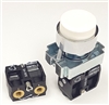 BL1-A-1...WHITE PROJECTING PUSH BUTTON, 1 PC NON-PASSING VALVE, <B>10-32 FEMALE THREADED FITTING</B>