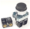 BL2-A-1...BLACK PROJECTING PUSH BUTTON, 1 PC NON-PASSING VALVE, <B>10-32 FEMALE THREADED FITTING</B>