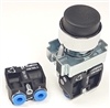 BL2-A-2...BLACK PROJECTING PUSH BUTTON, 1 PC NON-PASSING VALVE, <B>5/32" OD PUSH IN FITTING</B>