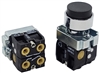 BL2-E-1...BLACK PROJECTING PUSH BUTTON, 1 PC NON-PASSING & 1 PASSING VALVE, <B>10-32 FEMALE THREADED FITTING</B>