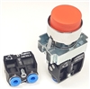 BL4-A-2...RED PROJECTING PUSH BUTTON, 1 PC NON-PASSING VALVE, <B>5/32" OD PUSH IN FITTING</B>