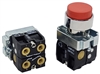 BL4-E-1...RED PROJECTING PUSH BUTTON, 1 PC NON-PASSING & 1 PASSING VALVE, <B>10-32 FEMALE THREADED FITTING</B>