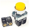 BL5-A-1...YELLOW PROJECTING PUSH BUTTON, 1 PC NON-PASSING VALVE, <B>10-32 FEMALE THREADED FITTING</B>