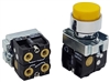 BL5-E-1...YELLOW PROJECTING PUSH BUTTON, 1 PC NON-PASSING & 1 PASSING VALVE, <B>10-32 FEMALE THREADED FITTING</B>