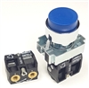 BL6-A-1...BLUE PROJECTING PUSH BUTTON, 1 PC NON-PASSING VALVE, <B>10-32 FEMALE THREADED FITTING</B>