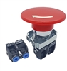 BS64-A-2...60MM TWIST-TO-RELEASE MUSHROOM HEAD PUSH BUTTON WITH 1 PC NON-PASSING VALVE, <B>5/32" TUBE OD PUSH-IN FITTING</B>