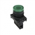 L2RR-L3GL...Ø22/25 PILOT LAMP,  FLAT ROUND HEAD EXTENDED TYPE, NF GREEN ILLUMINATED, ONE LED BLOCK 110-220VAC