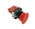 RCB2-BT472...40MM DIAMETER RED MUSHROOM PUSH BUTTON ASSEMBLY: INCLUDES 40MM OPERATING HEAD PUSH/PULL TYPE WITH BLACK METAL BEZEL+ FIXING COLLAR + N-C CONTACT