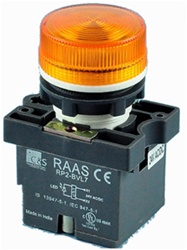 RCP2-BVL75-110...LED TYPE PILOT LAMP - 110AC, PLASTIC (INTEGRAL CKT & CLUSTER TYPE), AMBER COLOR